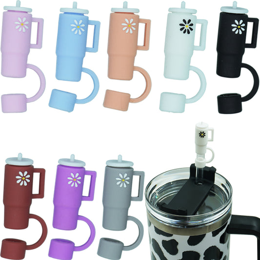 Tapas con pajita Dreamfocus para vaso Stanley, 8 piezas de accesorios de silicona para pajitas para taza Stanley