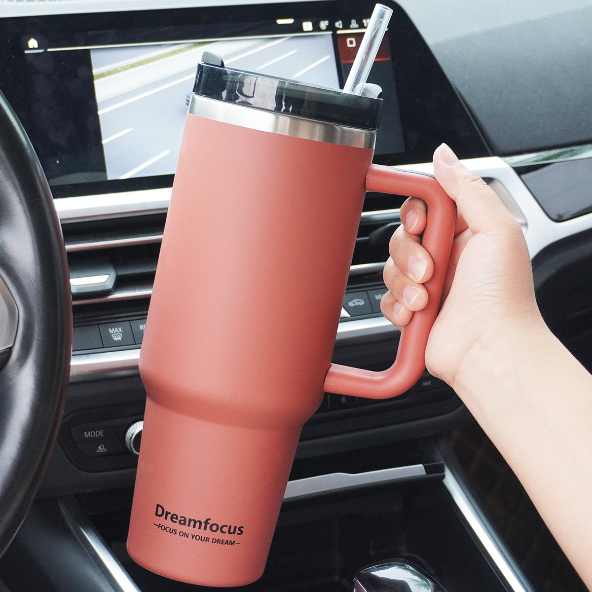 Dreamfocus 40 oz Tumbler with Handle Straw and Lid