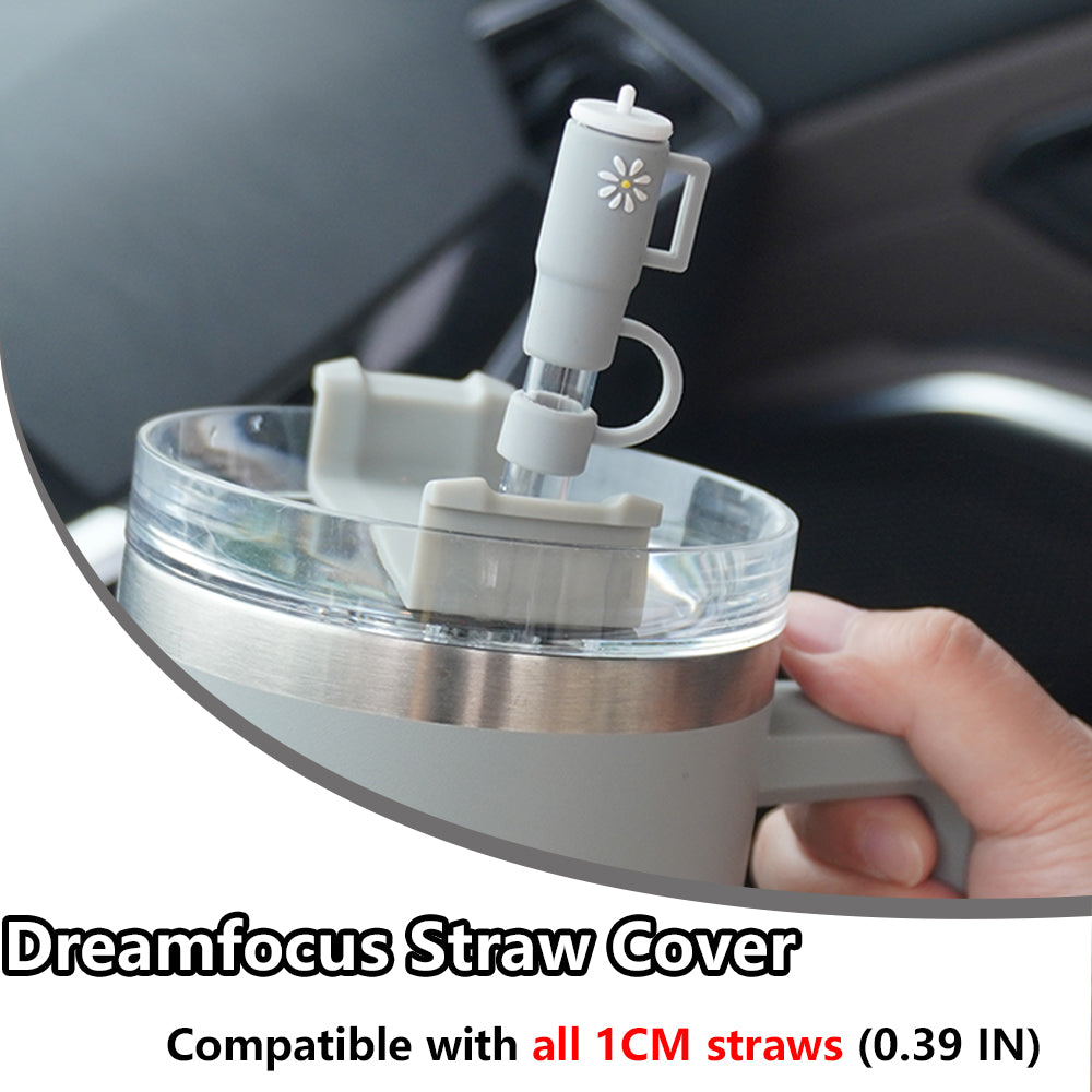 Dreamfocus Straw Covers Cap for Stanley Tumbler, 8PCS Silicone Straw Topper Accessories for Stanley Cup