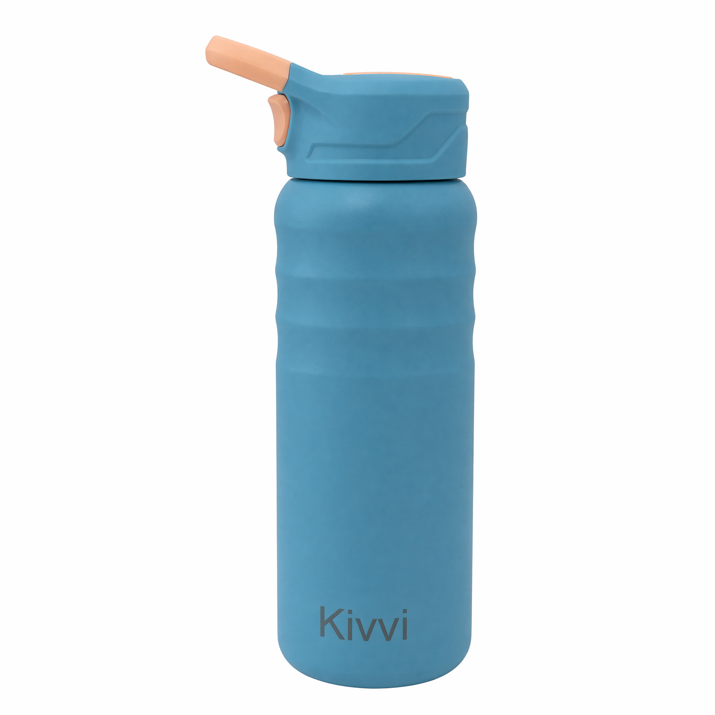 Kivvi Insulated Water Bottle with Portable Handle, 18oz Vacuum Stainless Steel Travel Mug, Leakproof Bottle for Sports, Outdoor, Office, and Car, Blue