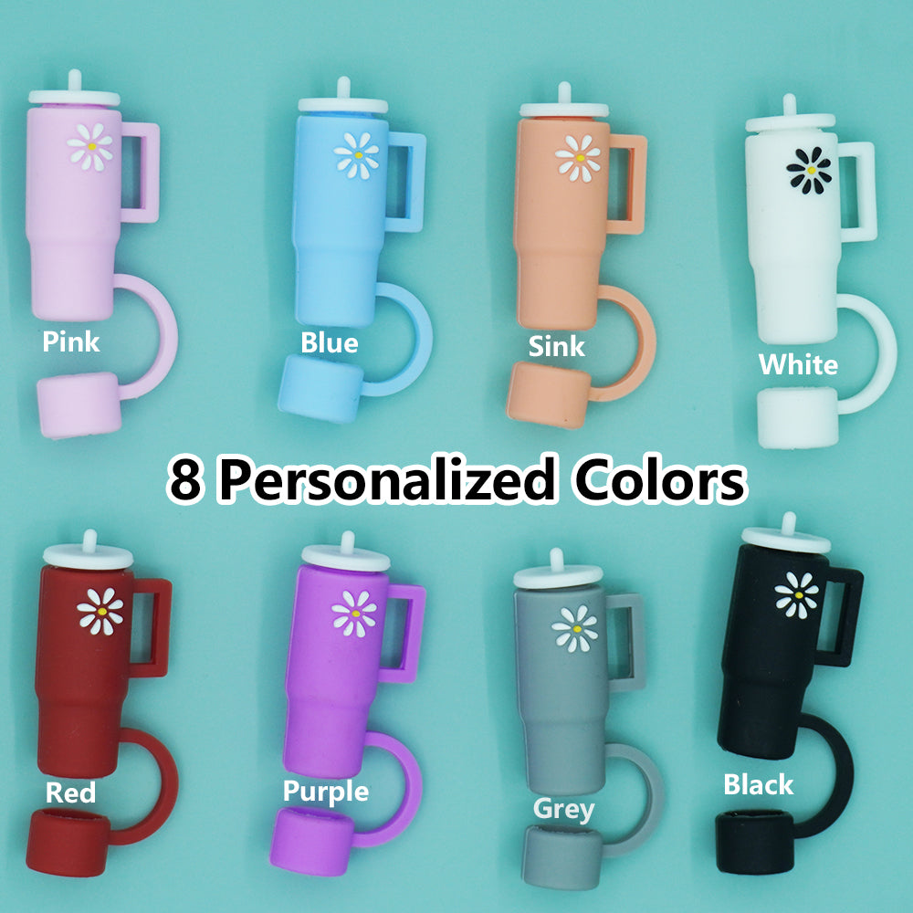 Dreamfocus Straw Covers Cap for Stanley Tumbler, 8PCS Silicone Straw Topper Accessories for Stanley Cup