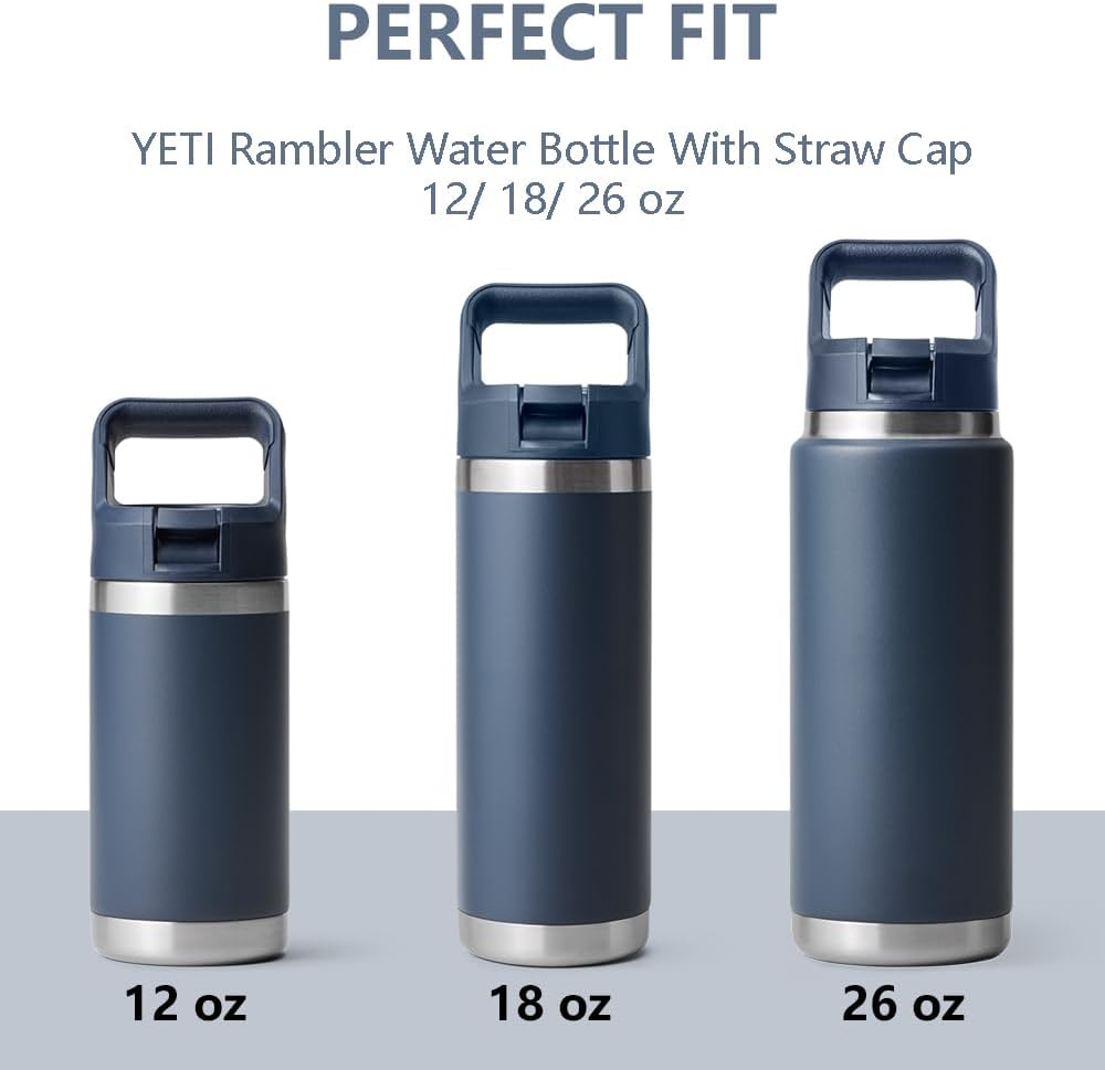 Dreamfocus Reusable Metal Straws Replacement Stainless Steel for YETI RAMBLER Straw Bottle 12/18/26 oz 6-Pack