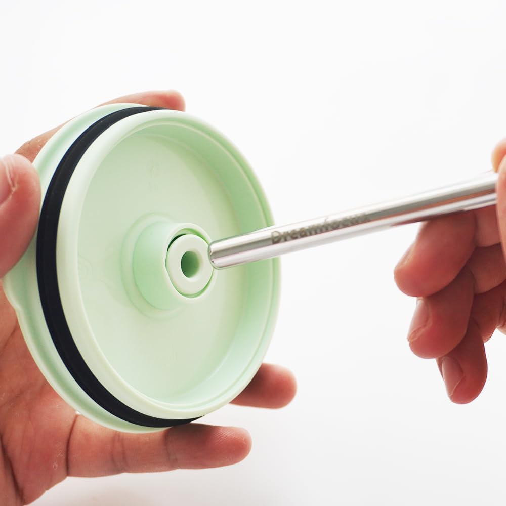 Dreamfocus Reusable Metal Straws Replacement Stainless Steel for Hydro Flask Travel Tumbler 24/32/40 oz 6-Pack