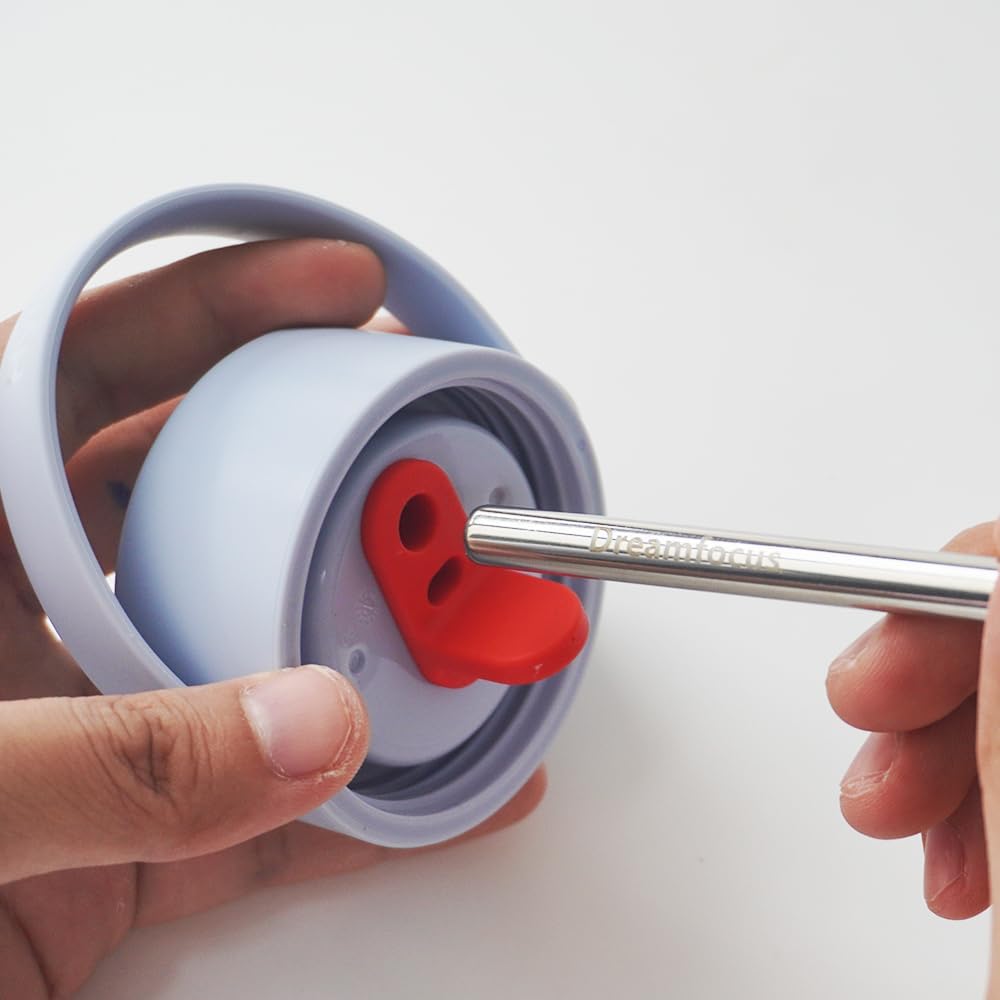 Dreamfocus Reusable Metal Straws Replacement Stainless Steel for Hydro Flask Wide Mouth Bottle 24/32/40 oz 6-Pack