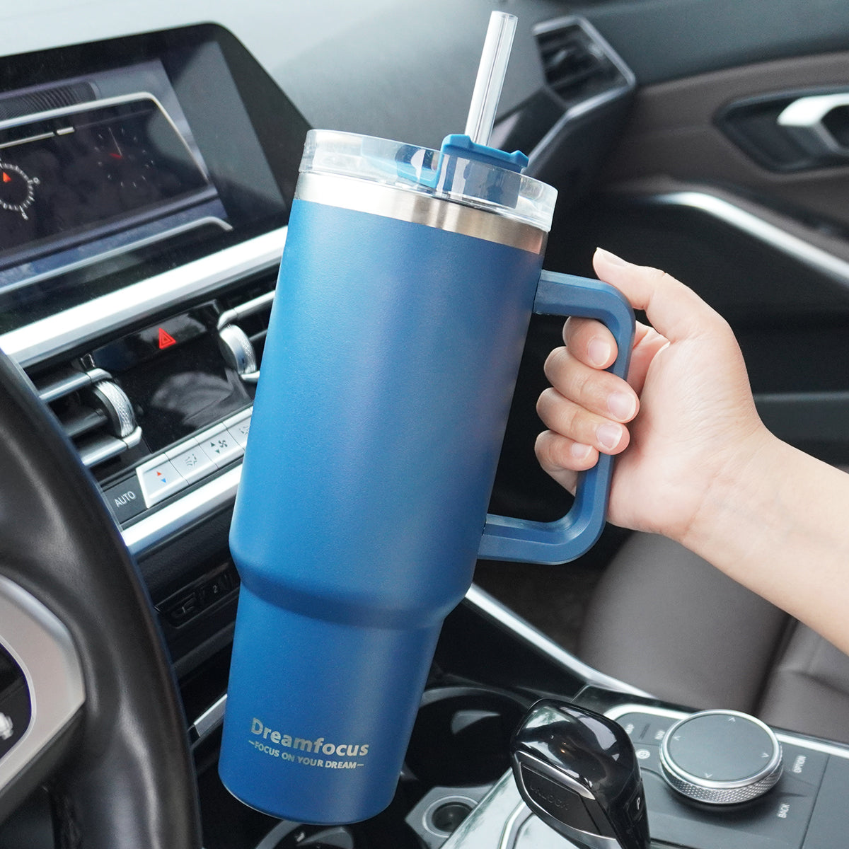 Dreamfocus 40 oz Tumbler with Handle Straw and Lid