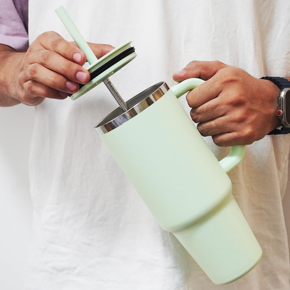 Dreamfocus Reusable Metal Straws Replacement Stainless Steel for Hydro Flask Travel Tumbler 24/32/40 oz 6-Pack