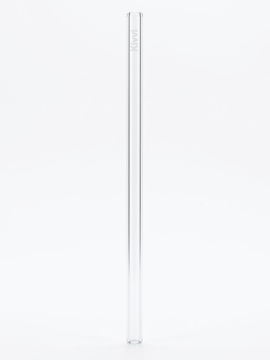Kivvi Reusable Glass Straw, Premium Borosilicate Glass Drinking Straw, Clear Straight Straw for Iced Coffee, Smoothies, and Cocktails