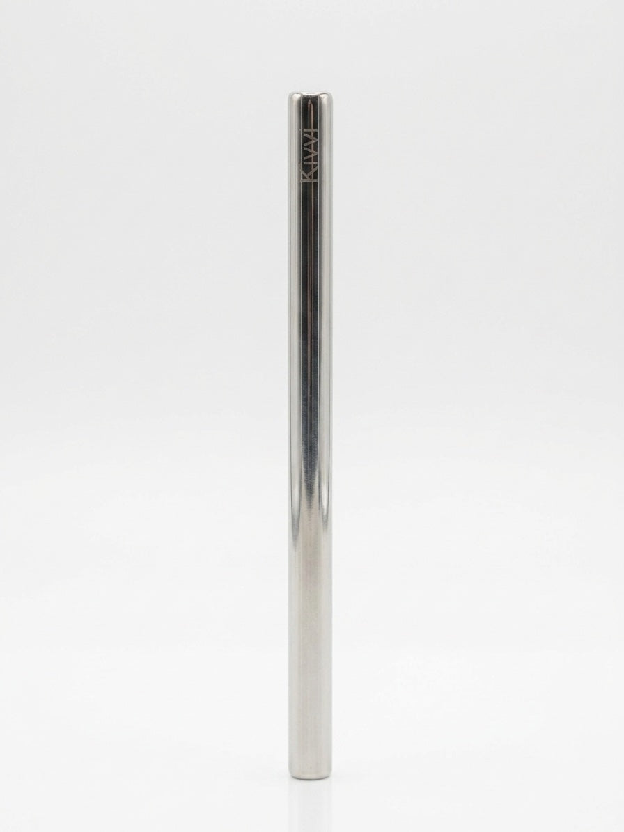 Kivvi Reusable Stainless Steel Straw, Food-Grade Metal Drinking Straw Compatible, Straight Silver Straw for Iced Coffee, Smoothies, and Juice