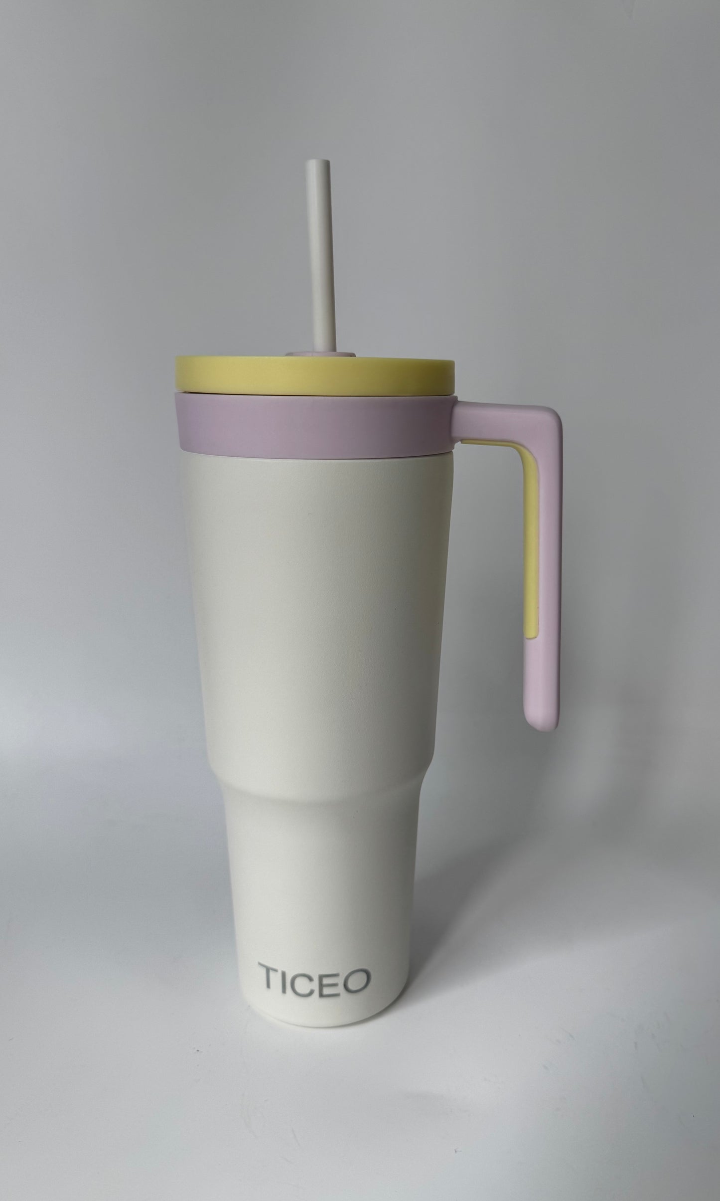 TICEO 40 oz Insulated Stainless Steel Travel Tumbler with Handle, Straw &amp; Built-in Infuser Cup Holder Friendly