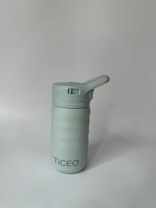 TICEO 12 oz Insulated Stainless Steel Sports Water Bottle with Flip-Up Straw Lid, Safety Lock & Carry Loop