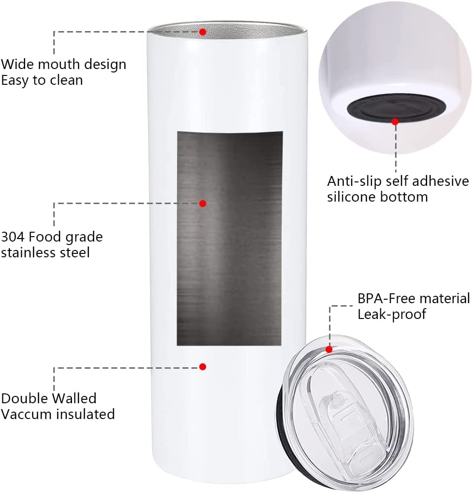 Dreamfocus 12 Pack 20 oz Sublimation Tumblers Bulk Blank